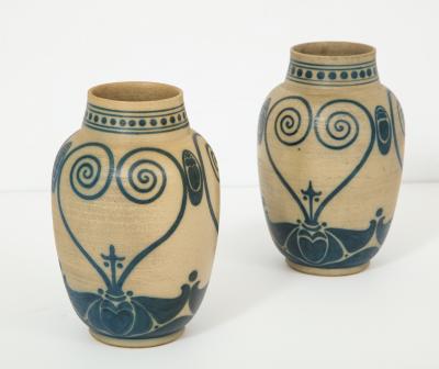 Galileo Chini Pair of Galileo Chini Vases by Fornaci di San Lorenzo Mugello