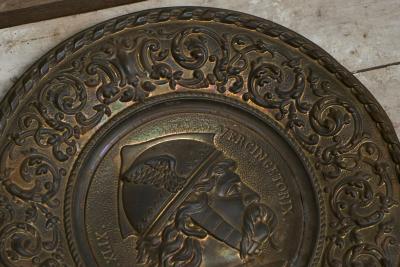 Gallic King Vercingetorix Repouss in Patinated Copper 19th Century