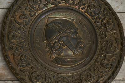 Gallic King Vercingetorix Repouss in Patinated Copper 19th Century