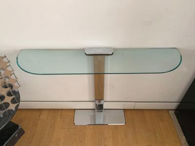 Gallotti Radice Console in Chrome and Glass