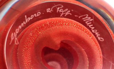 Gambaro Poggi Contemporary Murano Spiral Apple Paperweight