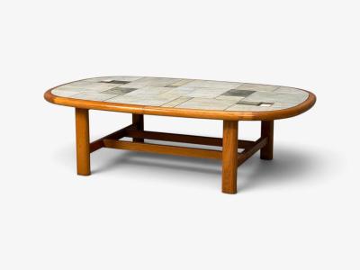 Gangso M bler Danish Modern Coffee Table Teak Mosaic Tile Denmark 1970s