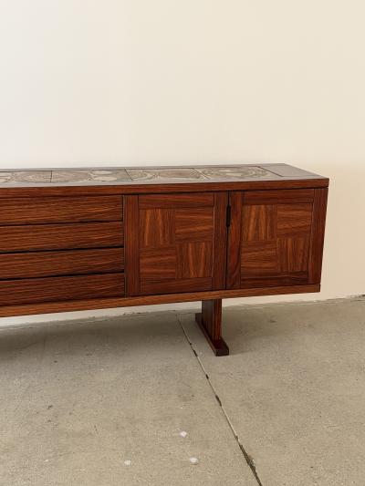Gangso Mobler Poul H Poulsen for Gangs M bler Danish Rosewood Credenza with Ceramic Tile Top