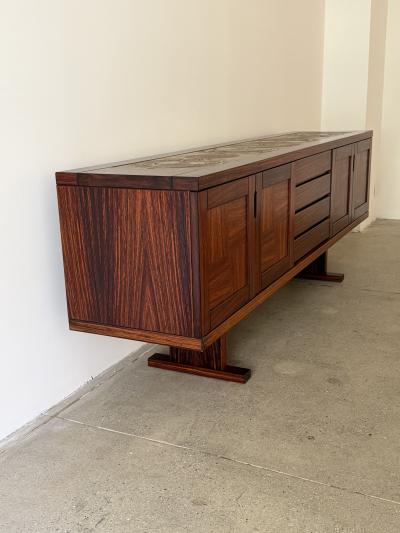 Gangso Mobler Poul H Poulsen for Gangs M bler Danish Rosewood Credenza with Ceramic Tile Top