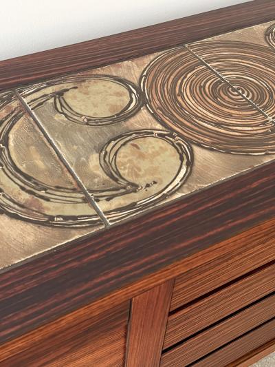 Gangso Mobler Poul H Poulsen for Gangs M bler Danish Rosewood Credenza with Ceramic Tile Top