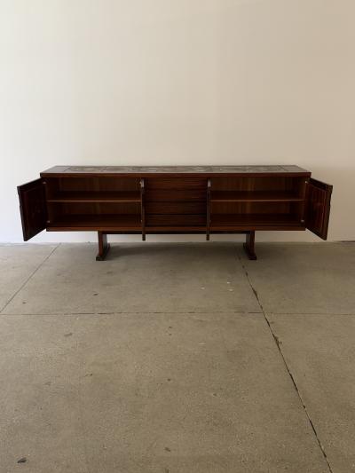 Gangso Mobler Poul H Poulsen for Gangs M bler Danish Rosewood Credenza with Ceramic Tile Top