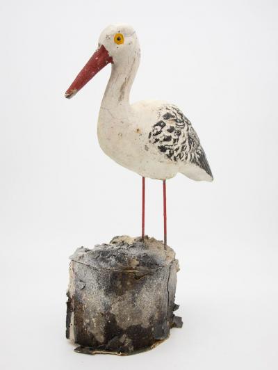 Garden Ornament cast stone Seagull on Wood Base