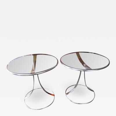 Gardner Leaver Stunning Pair of Gardner Leaver for Steelcase Stainless Side Tables