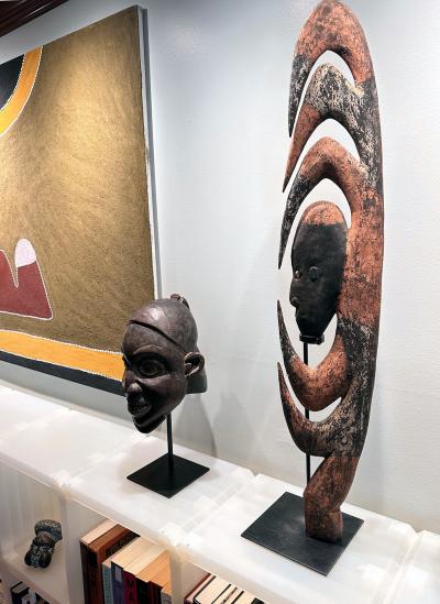 Garra Hook Sculpture on Display Stand Mid Sepik River Papua New Guinea
