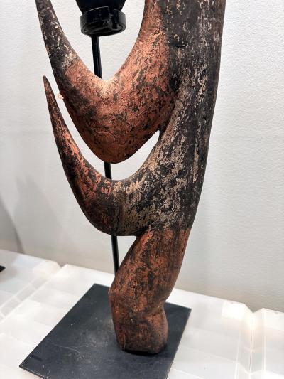 Garra Hook Sculpture on Display Stand Mid Sepik River Papua New Guinea
