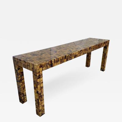 Garrison Rousseau Tiled Bone Parsons Console Table by Garrison Rousseau