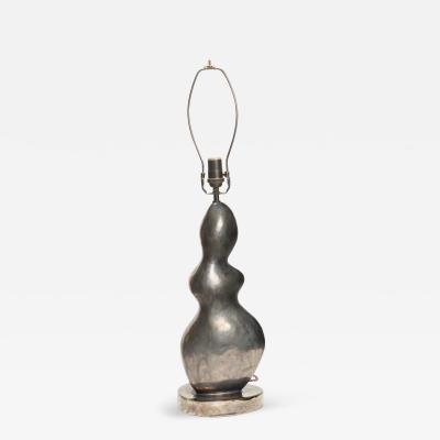 Gary DiPasquale Gary DiPasquale Contemporary Amorphic Form Ceramic Metallic Black Glazed Table L