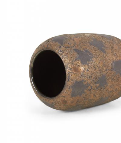 Gary DiPasquale Gary DiPasquale Contemporary Bronze Texture and Black Starburst Patterned Vase