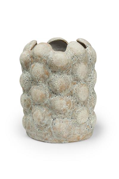 Gary DiPasquale Gary DiPasquale Contemporary Off White Textural Raised Lobed Cylindrical Vase