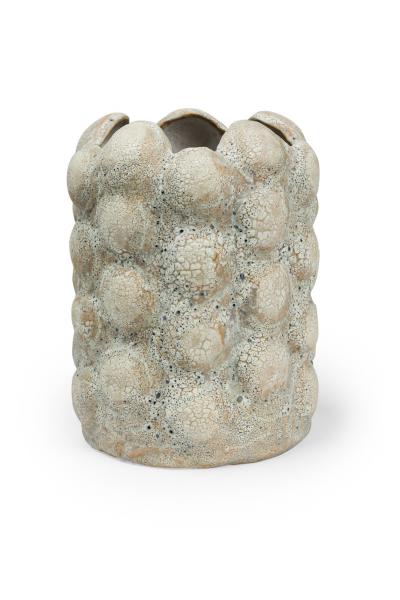 Gary DiPasquale Gary DiPasquale Contemporary Off White Textural Raised Lobed Cylindrical Vase