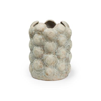 Gary DiPasquale Gary DiPasquale Contemporary Off White Textural Raised Lobed Cylindrical Vase