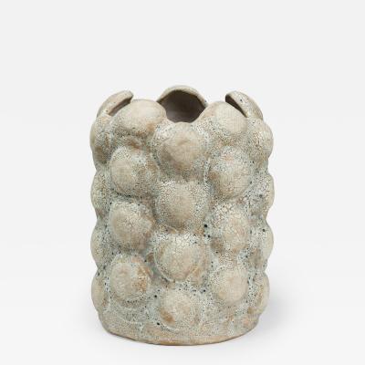 Gary DiPasquale Gary DiPasquale Contemporary Off White Textural Raised Lobed Cylindrical Vase