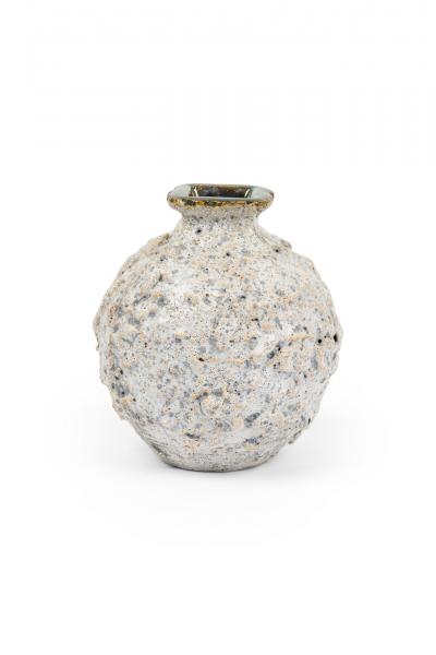 Gary DiPasquale Gary DiPasquale Contemporary Square Top Vase with Bulbous and Encrusted Texture