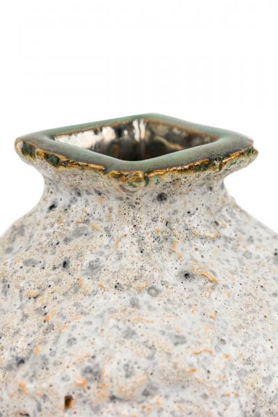 Gary DiPasquale Gary DiPasquale Contemporary Square Top Vase with Bulbous and Encrusted Texture
