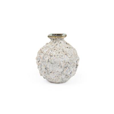 Gary DiPasquale Gary DiPasquale Contemporary Square Top Vase with Bulbous and Encrusted Texture