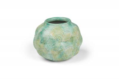 Gary DiPasquale Gary DiPasquale Contemporary Textural Amorphic Form Monochromatic Lobed Round Ce