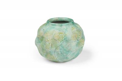 Gary DiPasquale Gary DiPasquale Contemporary Textural Amorphic Form Monochromatic Lobed Round Ce