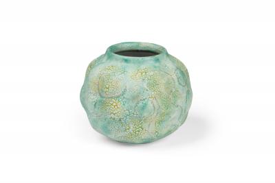 Gary DiPasquale Gary DiPasquale Contemporary Textural Amorphic Form Monochromatic Lobed Round Ce
