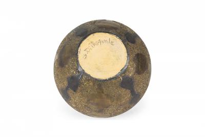 Gary DiPasquale Gary DiPasquale Contemporary Thrown Ceramic Black and Bronze Glazed Patterned Va