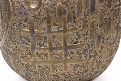 Gary DiPasquale Gary DiPasquale Contemporary Thrown Ceramic Graffiti Bronze Glazed Vessel
