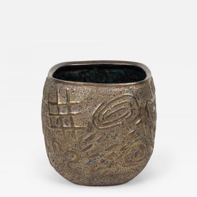Gary DiPasquale Gary DiPasquale Contemporary Thrown Ceramic Graffiti Bronze Glazed Vessel