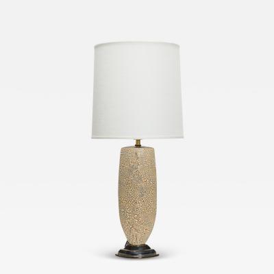 Gary DiPasquale Gary Dipasquale Contemporary Ceramic Envelope Form Bark Texture Table Lamp