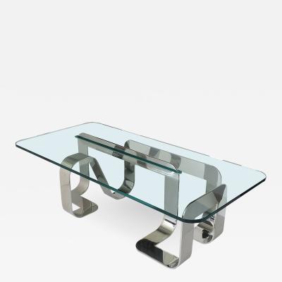 Gary Gutterman Rare Sculptural Polished Steel Jason Coffee Table by Gary Gutterman