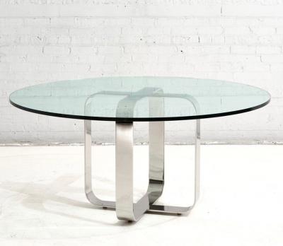 Gary Gutterman Stainless Steel and Glass Dining Table Axius Designs 1970