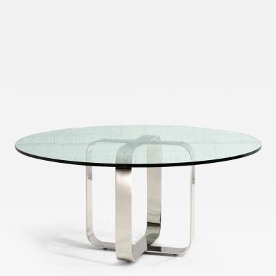 Gary Gutterman Stainless Steel and Glass Dining Table Axius Designs 1970
