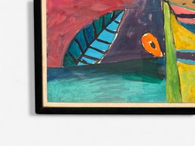 Gary Komarin Contemporary Oil on Paper Large Abstract Painting USA 1987