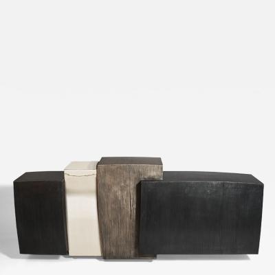 Gary Magakis Gary Magakis Blackened Steel Console with Grained and Mirrored Bronze