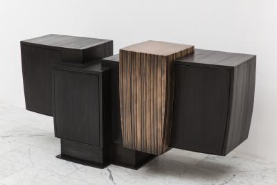 Gary Magakis Gary Magakis Steel and Layered Bronze Compact Console USA 2017