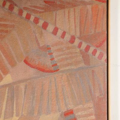Gaston Andre Art Deco Signed Gaston Andre Oil on Canvas Tropical Landscape of Palms