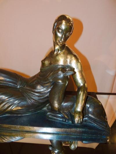 Gaston B guin French Art Deco Golden Bronze Sculpture by Gaston Beguin