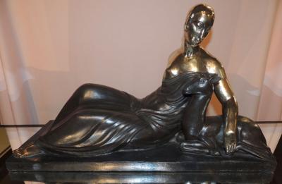 Gaston B guin French Art Deco Golden Bronze Sculpture by Gaston Beguin