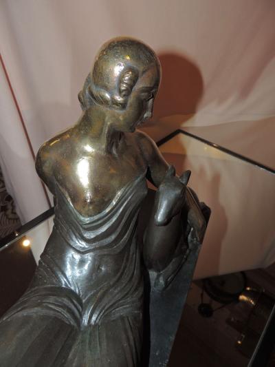 Gaston B guin French Art Deco Golden Bronze Sculpture by Gaston Beguin