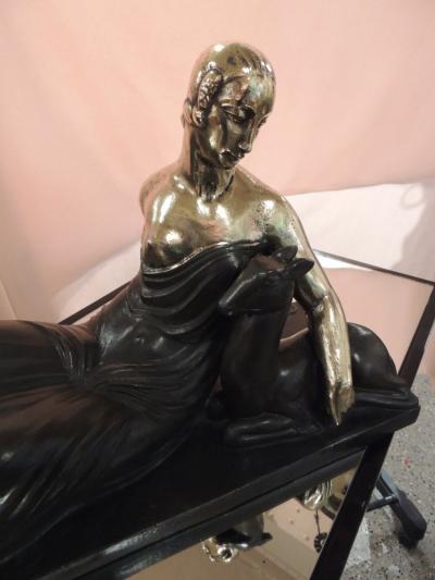 Gaston B guin French Art Deco Golden Bronze Sculpture by Gaston Beguin