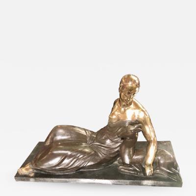 Gaston B guin French Art Deco Golden Bronze Sculpture by Gaston Beguin