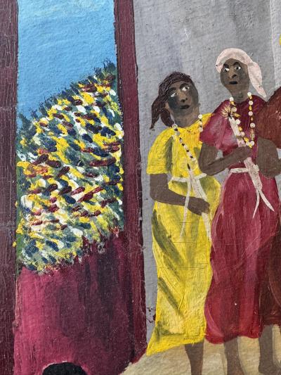 Gaston Ledain Damballa Ceremony Original Painting of Haitian Art Vodou Ceremony