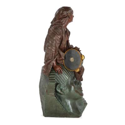 Gaston Leroux Two tone patinated bronze sculpture by G Leroux depicting Aida
