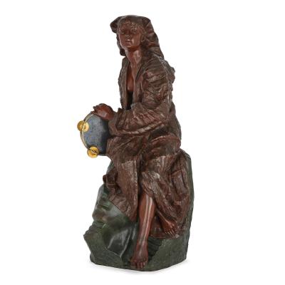 Gaston Leroux Two tone patinated bronze sculpture by G Leroux depicting Aida