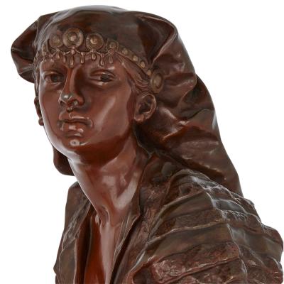 Gaston Leroux Two tone patinated bronze sculpture by G Leroux depicting Aida