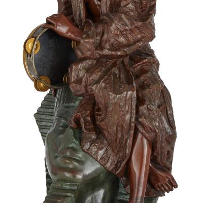 Gaston Leroux Two tone patinated bronze sculpture by G Leroux depicting Aida