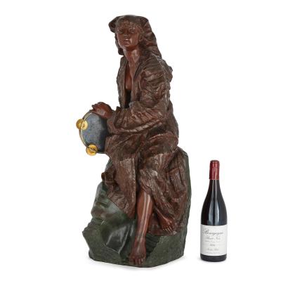 Gaston Leroux Two tone patinated bronze sculpture by G Leroux depicting Aida