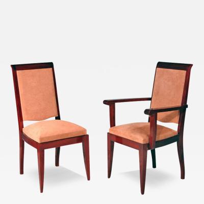 Gaston Poisson Art Deco Set of 12 Dining chairs by Gaston Poisson